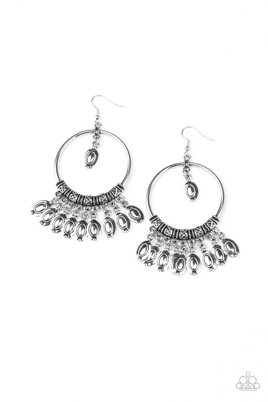 Paparazzi Accessories - Metallic Harmony - Silver Earrings - Bling by JessieK