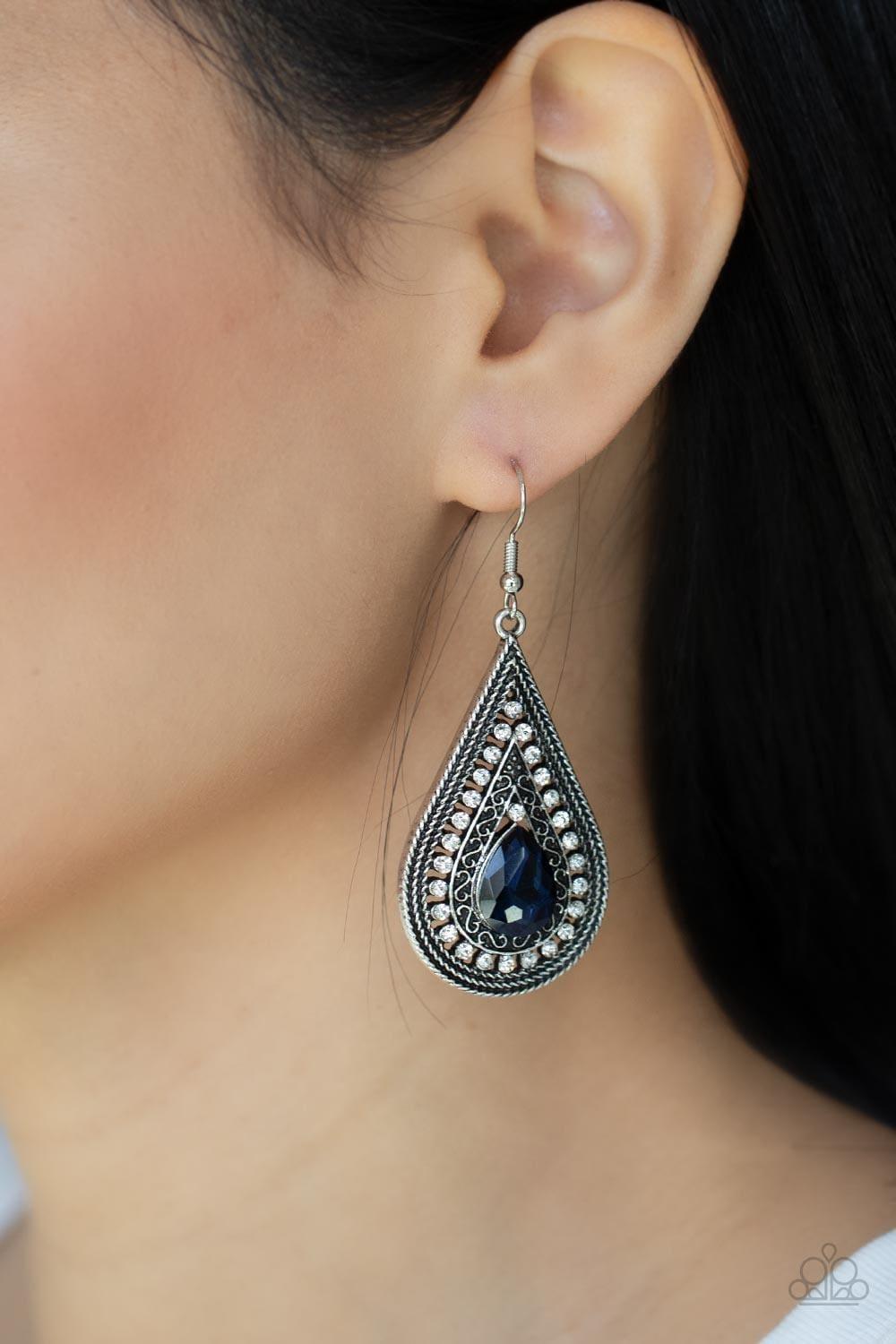 Paparazzi Accessories - Metro Masquerade - Blue Earrings - Bling by JessieK