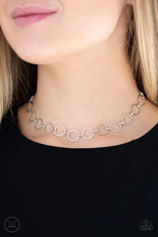 Paparazzi Accessories - Metro Spunk - Silver Choker Necklace - Bling by JessieK