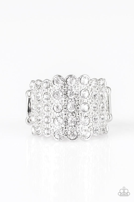 Paparazzi Accessories - Million Dollar Masquerade - White Ring - Bling by JessieK