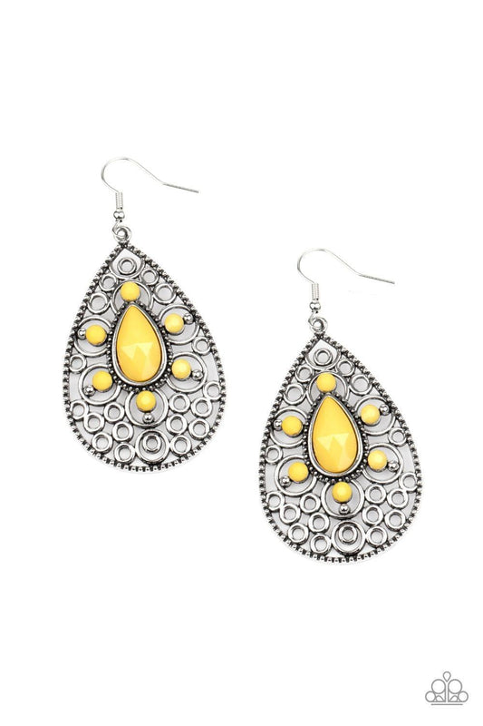 Paparazzi Accessories - Modern Garden - Yellow Earrings - Bling by JessieK