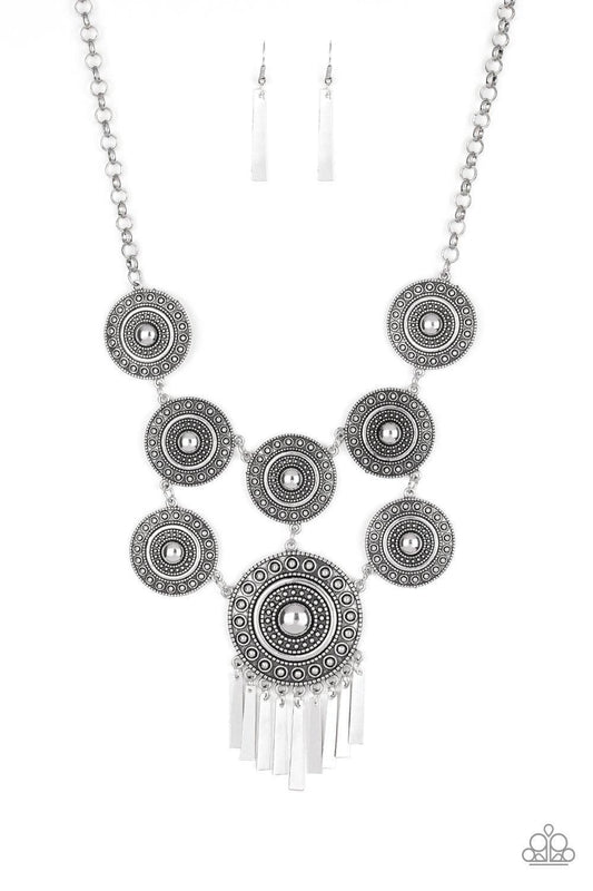 Paparazzi Accessories - Modern Medalist- Silver Necklace - Bling by JessieK