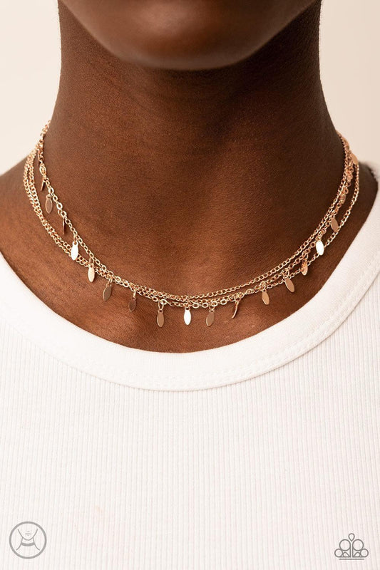 Paparazzi Accessories - Monochromatic Magic - Rose Gold Choker Necklace - Bling by JessieK