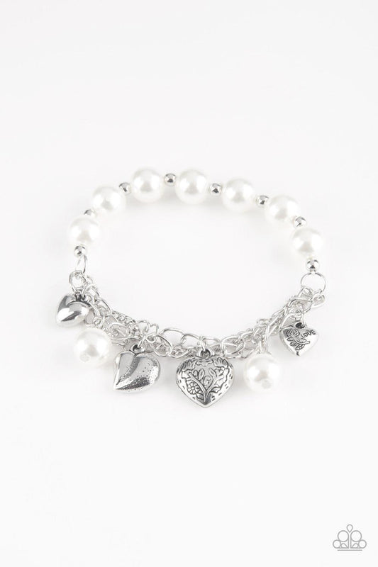 Paparazzi Accessories - More Amour - White Bracelet - Bling by JessieK