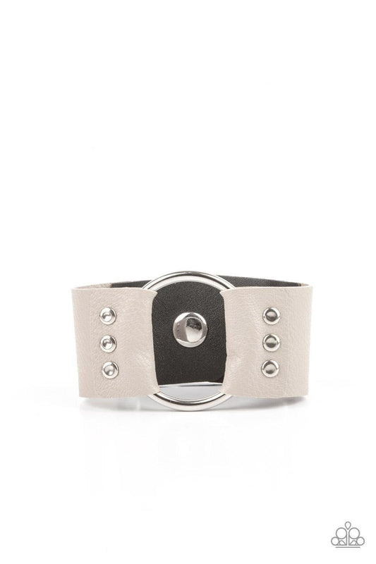 Paparazzi Accessories - Moto Mayhem - Silver Snap Bracelet - Bling by JessieK