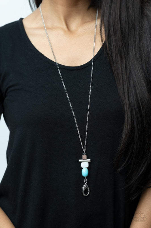 Paparazzi Accessories - Natural Novice - Blue Lanyard Necklace - Bling by JessieK