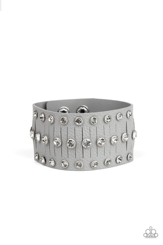Paparazzi Accessories - Now Taking The Stage - Silver Snap Bracelet - Bling by JessieK