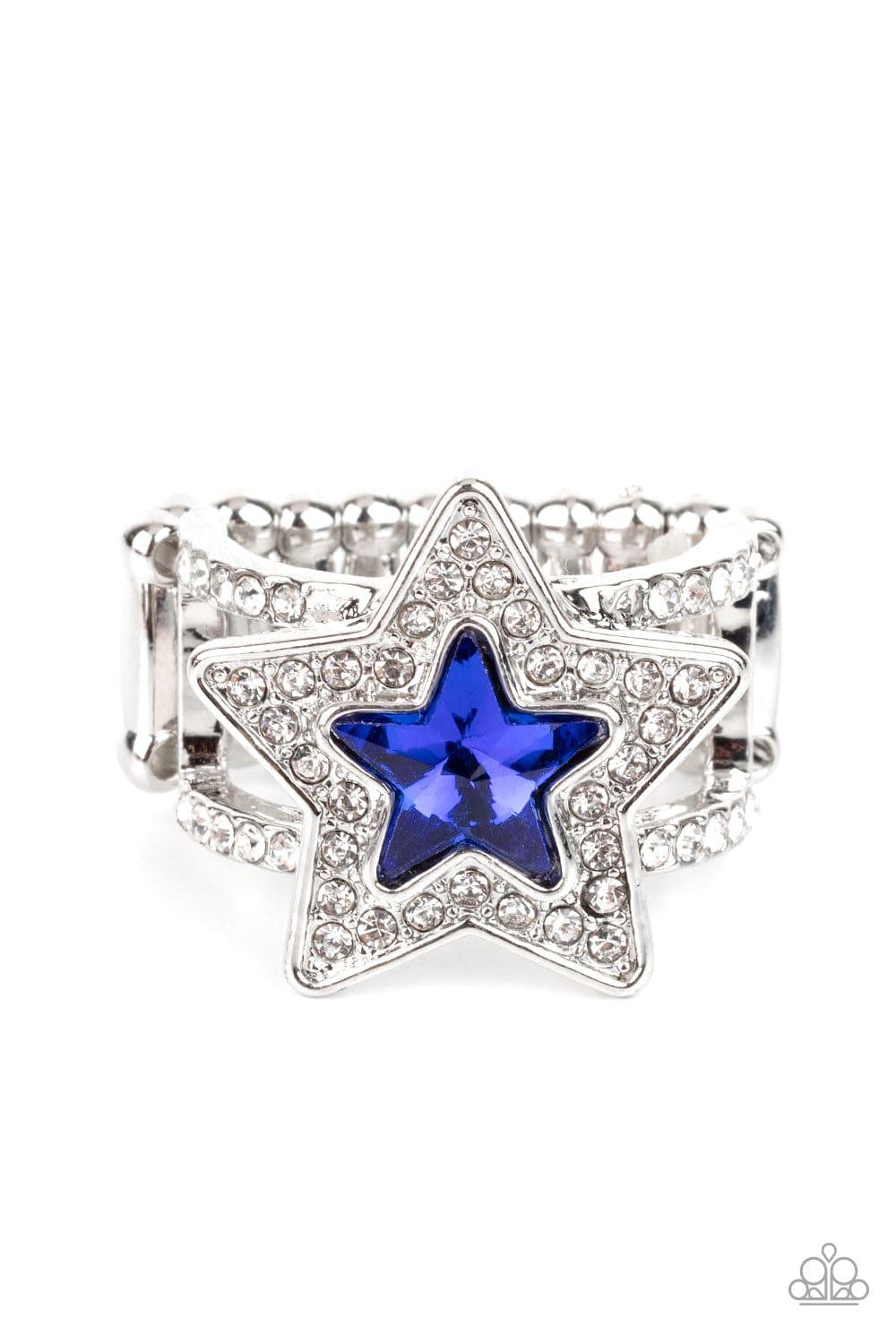 Paparazzi Accessories - One Nation Under Sparkle - Blue Ring - Bling by JessieK