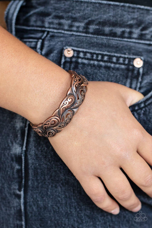 Paparazzi Accessories - Paisley Portico - Copper Bracelet - Bling by JessieK