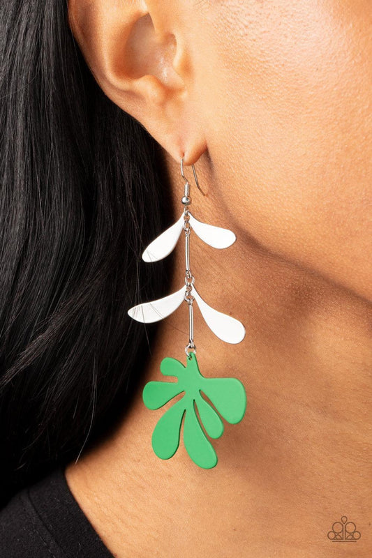 Paparazzi Accessories - Palm Beach Bonanza - Green Earrings - Bling by JessieK