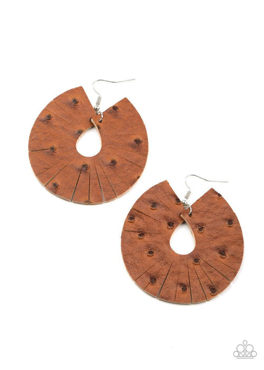 Paparazzi Accessories - Palm Islands - Brown Earrings - Bling by JessieK
