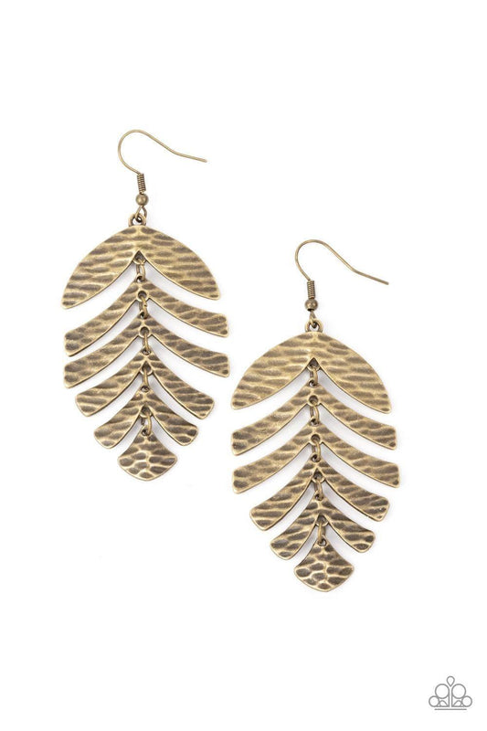 Paparazzi Accessories - Palm Lagoon - Brass Earrings - Bling by JessieK