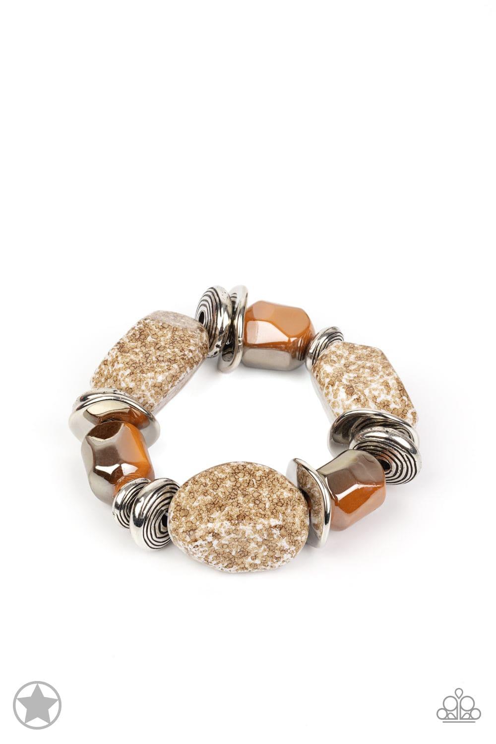 Paparazzi Accessories - Paparazzi Blockbuster Bracelet: Glaze Of Glory Peach - Bling by JessieK