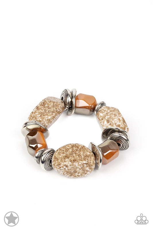 Paparazzi Accessories - Paparazzi Blockbuster Bracelet: Glaze Of Glory Peach - Bling by JessieK
