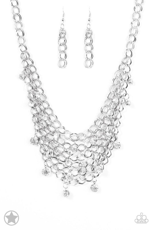 Paparazzi Accessories - Paparazzi Blockbuster Necklace: Fishing For Compliments Silver - Bling by JessieK