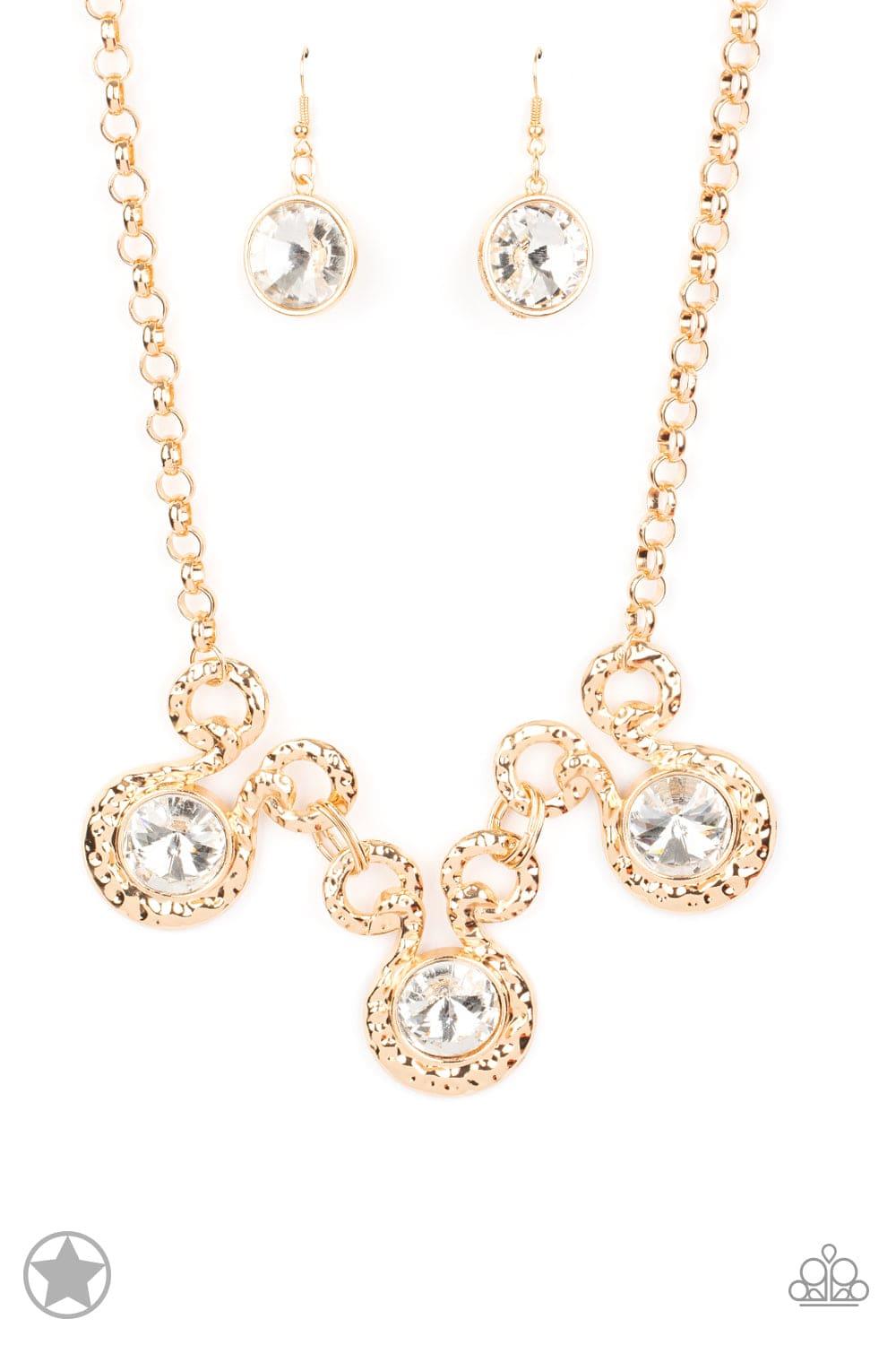 Paparazzi Accessories - Paparazzi Blockbuster Necklace: Hypnotized Gold - Bling by JessieK