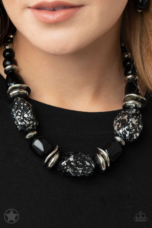 Paparazzi Accessories - Paparazzi Blockbuster Necklace: In Good Glazes Black - Bling by JessieK