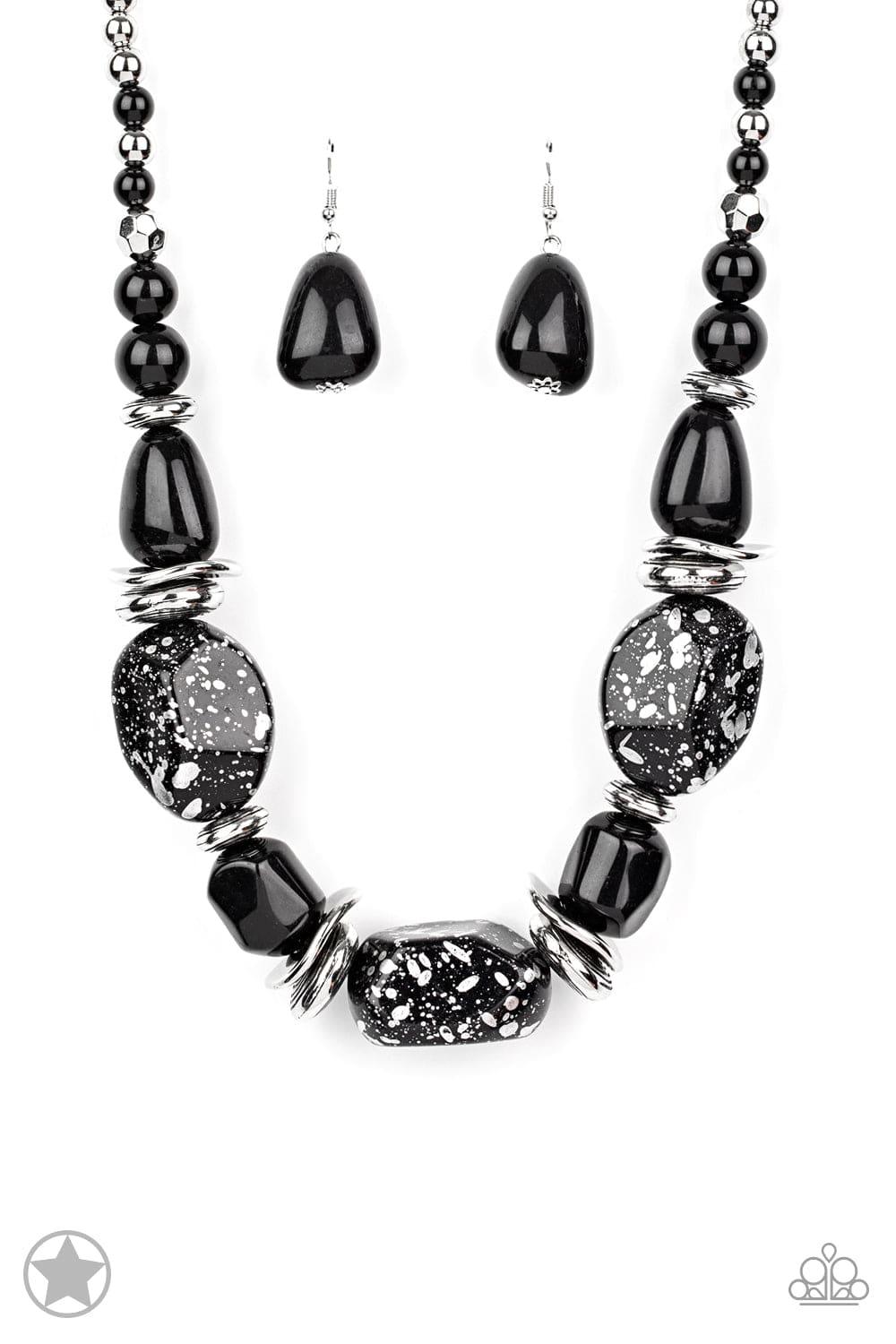 Paparazzi Accessories - Paparazzi Blockbuster Necklace: In Good Glazes Black - Bling by JessieK