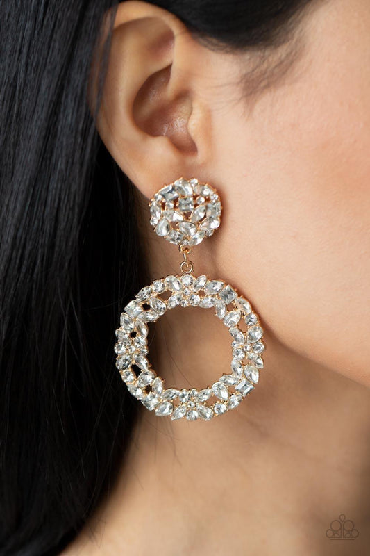 Paparazzi Accessories - Party Ensemble - Gold Earrings - Bling by JessieK