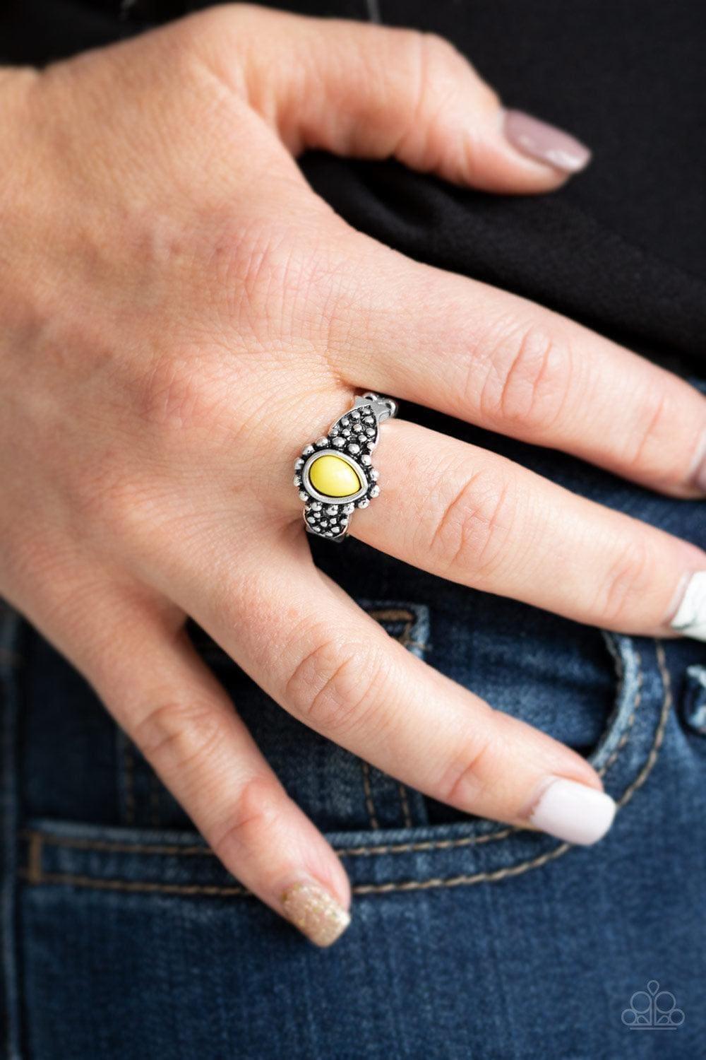 Paparazzi Accessories - Pep Talk - Yellow Ring - Bling by JessieK