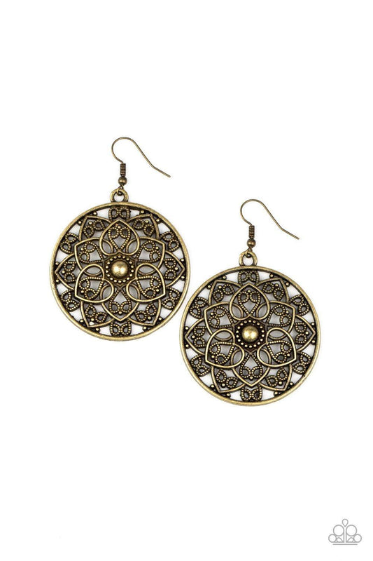 Paparazzi Accessories - Petal Prana - Brass Earrings - Bling by JessieK