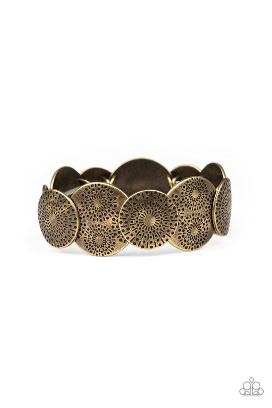 Paparazzi Accessories - Pleasantly Posy - Brass Bracelet - Bling by JessieK