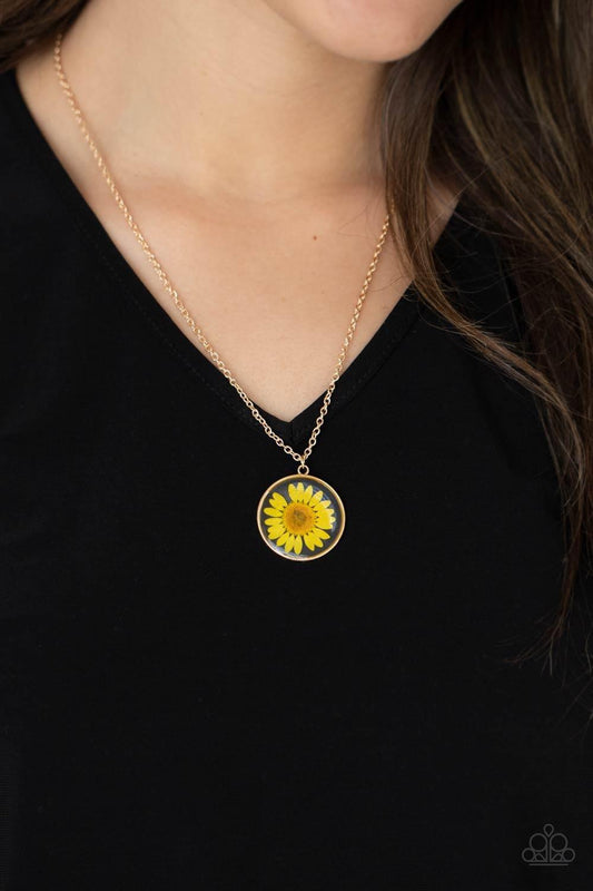 Paparazzi Accessories - Prairie Promenade - Yellow Dainty Necklace - Bling by JessieK