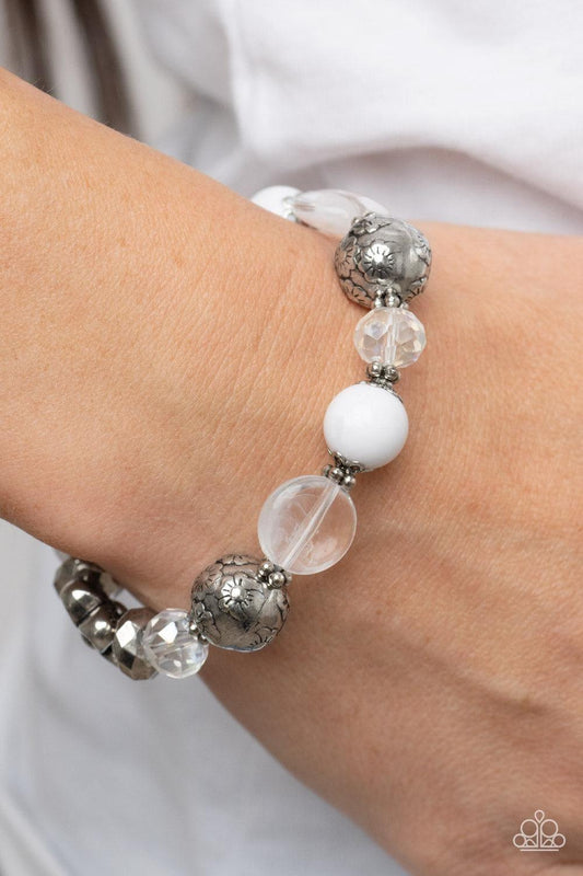 Paparazzi Accessories - Pretty Persuasion - White Bracelet - Bling by JessieK