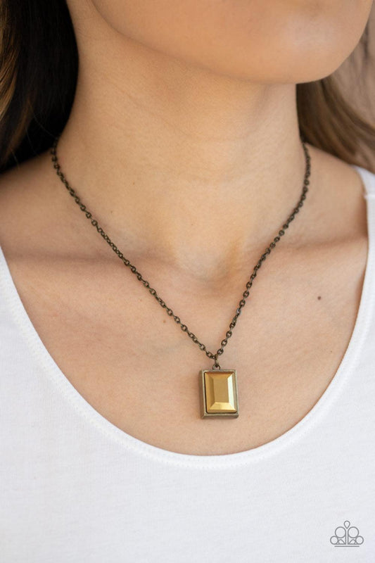 Paparazzi Accessories - Pro Edge - Brass Dainty Necklace - Bling by JessieK