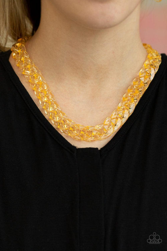 Paparazzi Accessories - Put It On Ice - Gold Necklace - Bling by JessieK