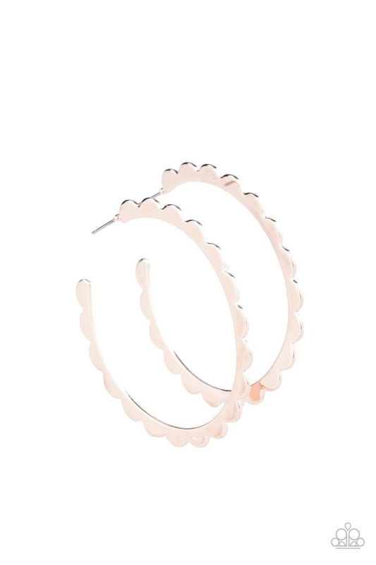 Paparazzi Accessories - Radiant Ridges - Rose Gold Earrings - Bling by JessieK