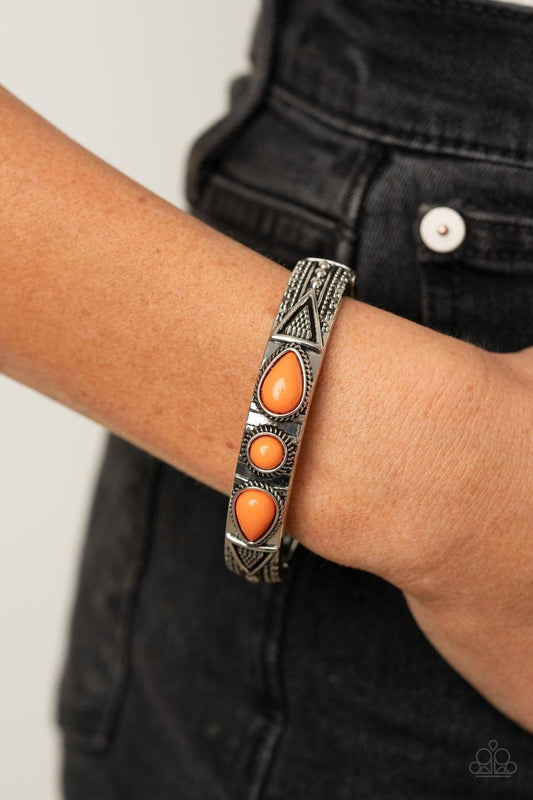 Paparazzi Accessories - Radiant Ruins - Orange Bracelet - Bling by JessieK