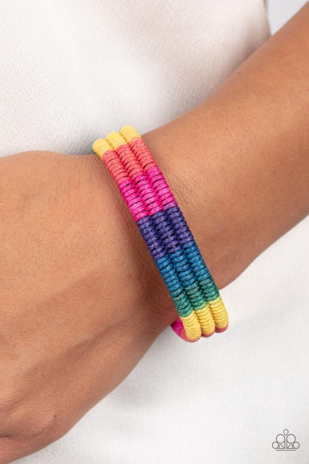 Paparazzi Accessories - Rainbow Renegade - Multicolor Urban Bracelet - Bling by JessieK