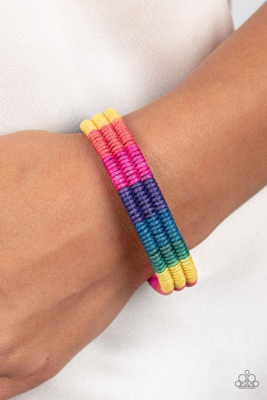 Paparazzi Accessories - Rainbow Renegade - Multicolor Urban Bracelet - Bling by JessieK