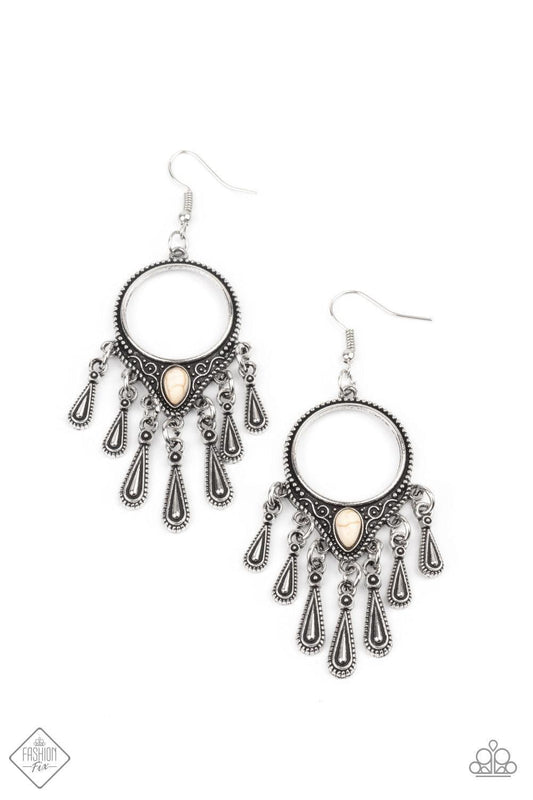 Paparazzi Accessories - Ranger Rhythm - White Earrings - Bling by JessieK