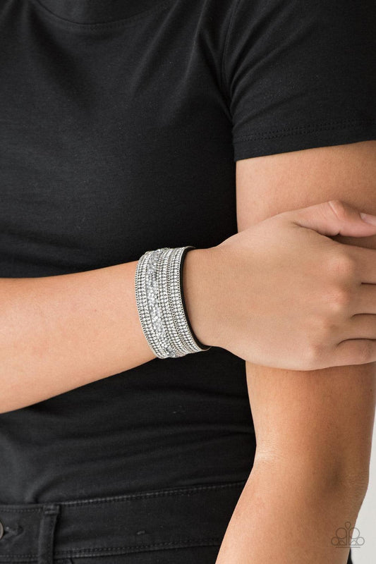 Paparazzi Accessories - Really Rock Band - Black Bracelet - Bling by JessieK