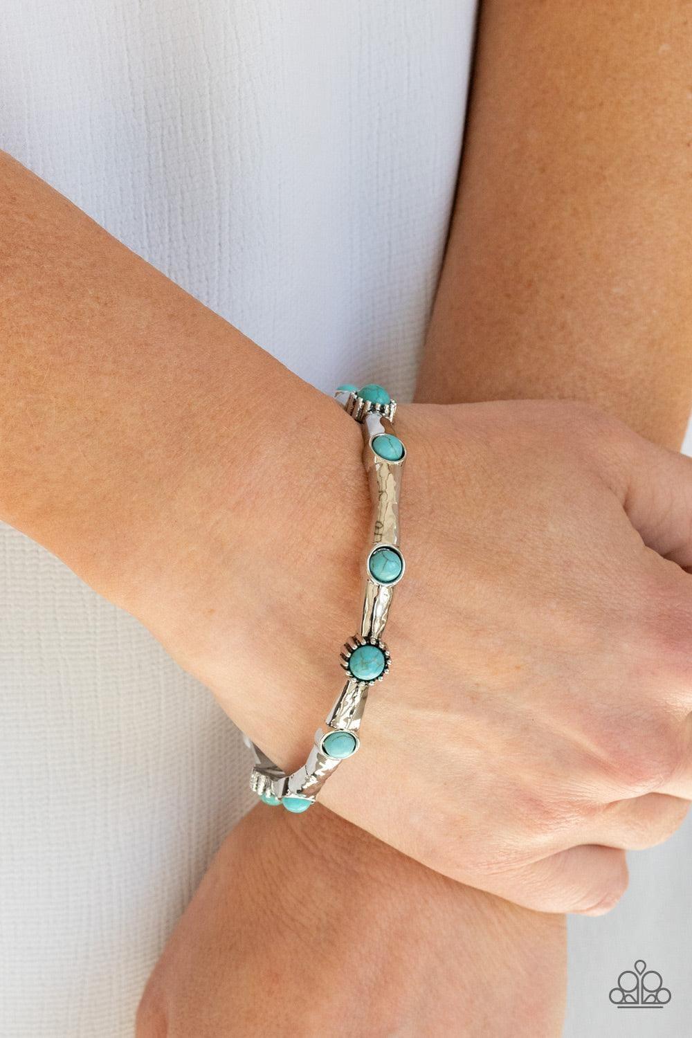 Paparazzi Accessories - Rebel Sandstorm - Blue Turquoise Bracelet - Bling by JessieK