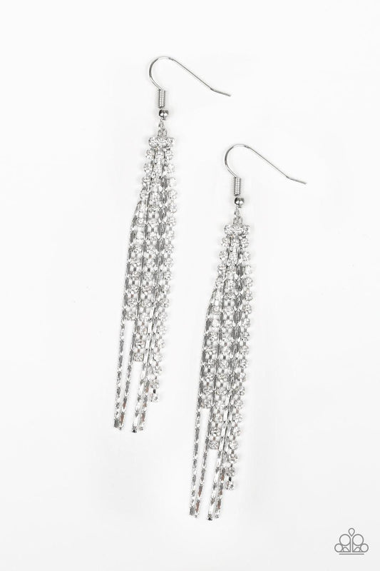 Paparazzi Accessories - Red Carpet Bombshell - White Earrings - Bling by JessieK