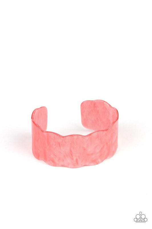 Paparazzi Accessories - Retro Ruffle - Orange Coral Bracelet - Bling by JessieK