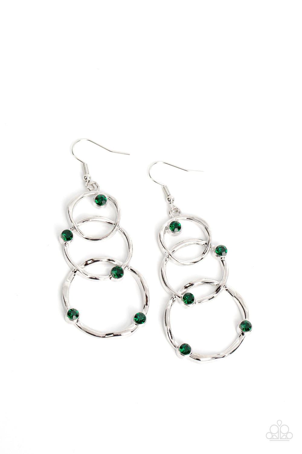 Paparazzi Accessories - Revolving Radiance - Green Earrings - Bling by JessieK