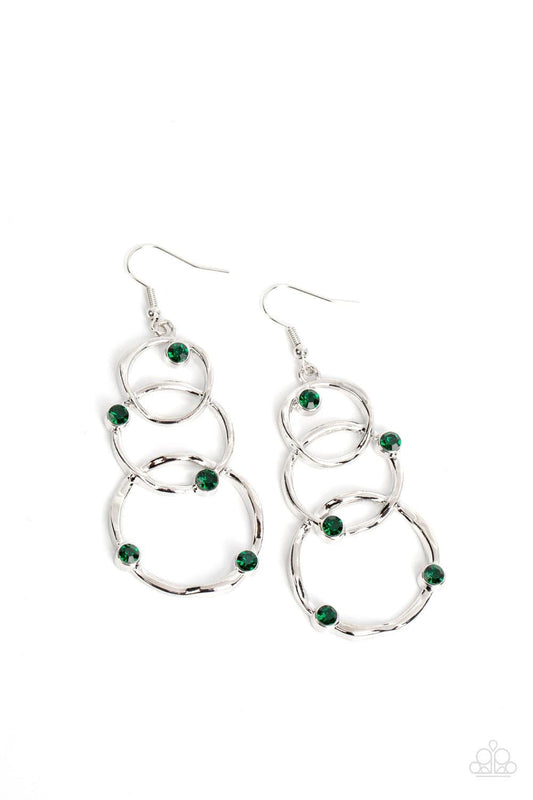 Paparazzi Accessories - Revolving Radiance - Green Earrings - Bling by JessieK