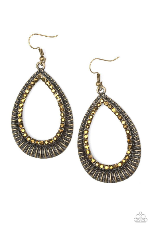Paparazzi Accessories - Right As Reign - Brass Earrings - Bling by JessieK