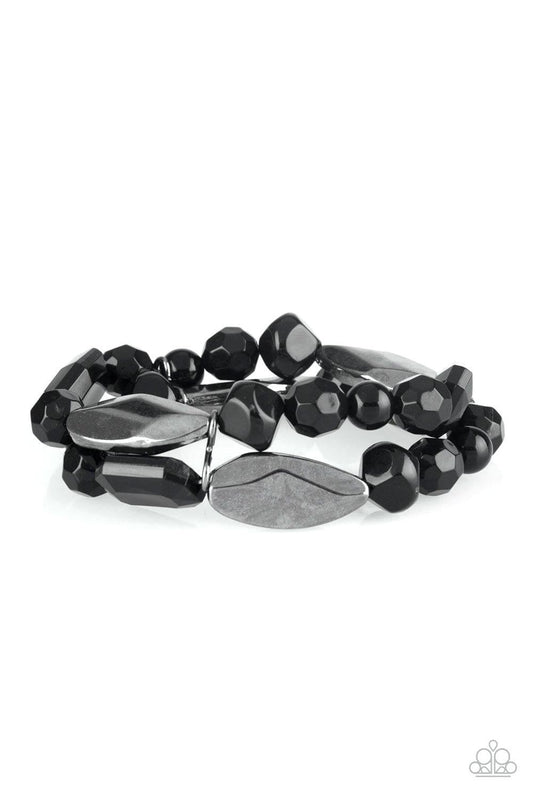 Paparazzi Accessories - Rockin Rock Candy - Black Bracelet - Bling by JessieK