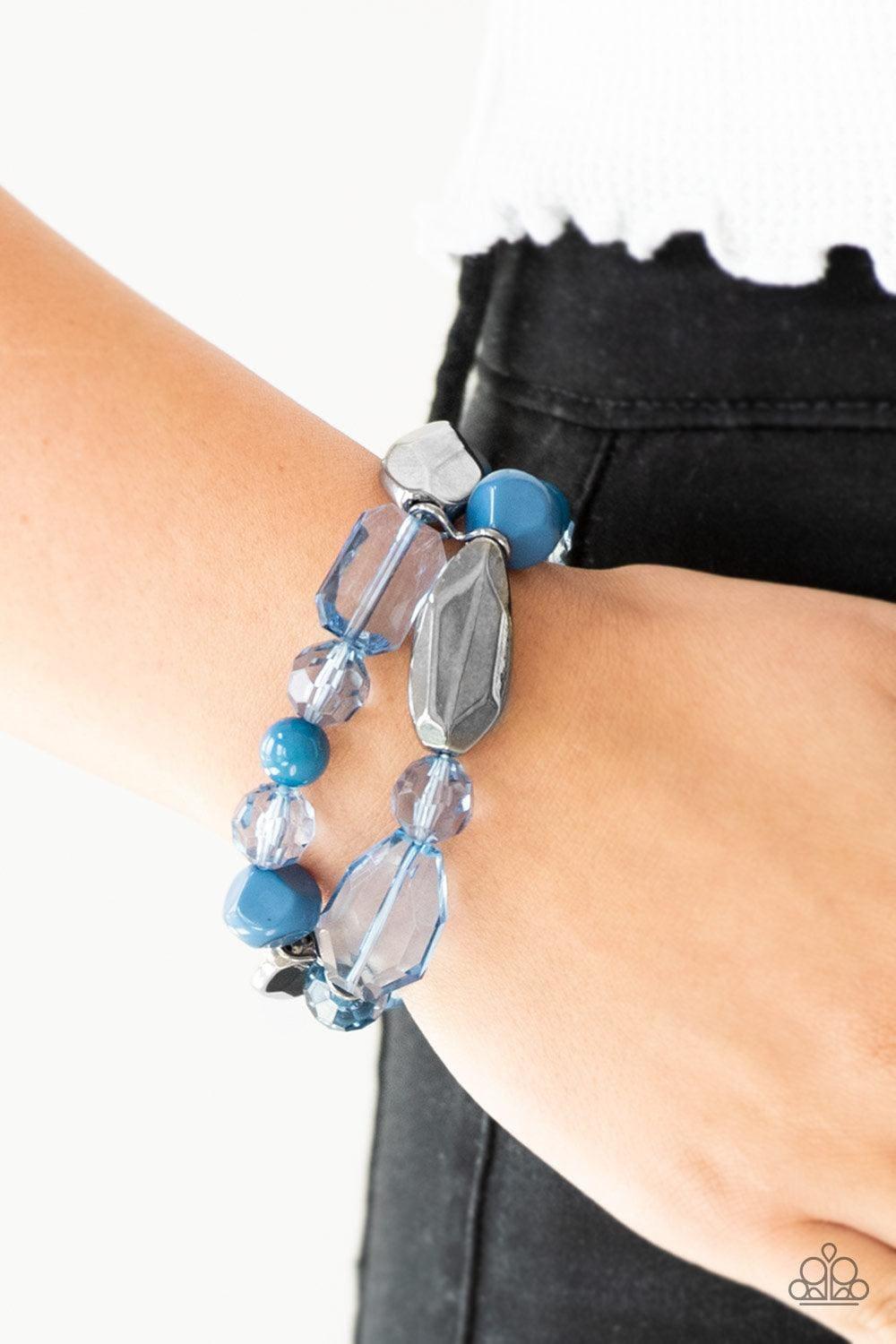 Paparazzi Accessories - Rockin Rock Candy - Blue Bracelet - Bling by JessieK