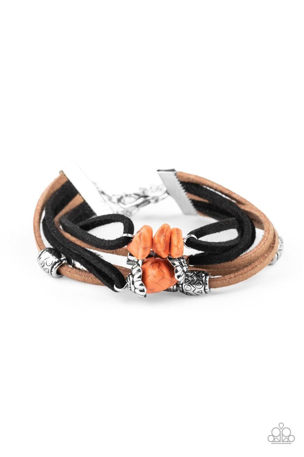 Paparazzi Accessories - Rocky Mountain Rebel - Orange Bracelet - Bling by JessieK