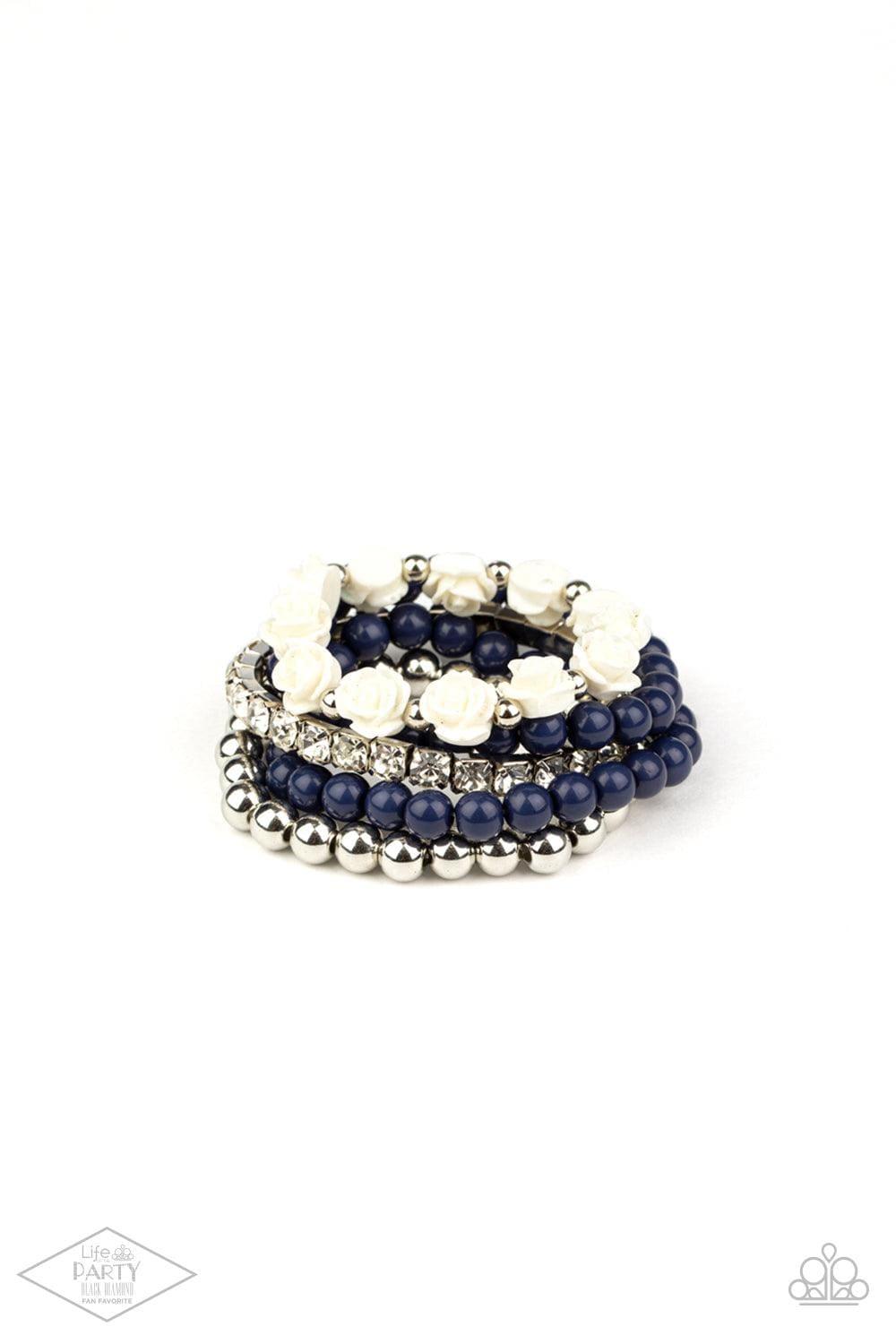 Paparazzi Accessories - Rose Garden Grandeur - Blue Bracelet - Bling by JessieK