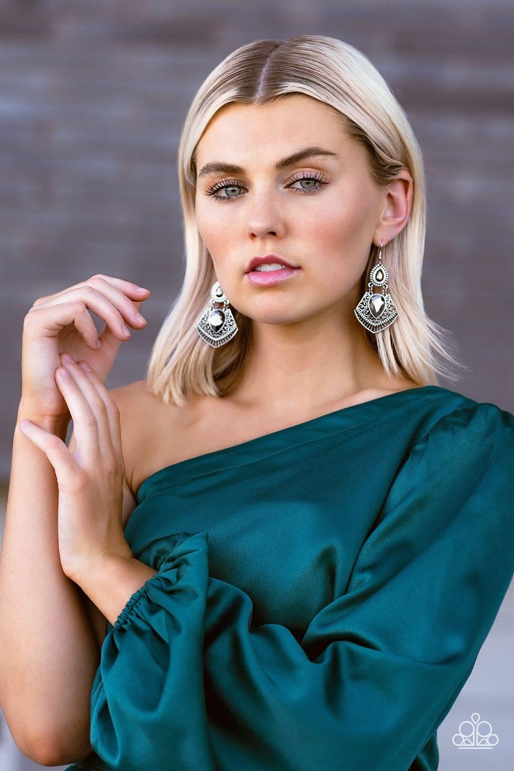 Paparazzi Accessories - Royal Remix - Silver Earrings - Bling by JessieK