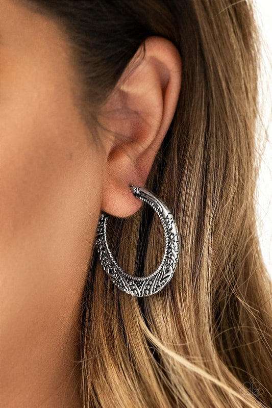 Paparazzi Accessories - Rumba Rendezvous - Silver Hoop Earrings - Bling by JessieK