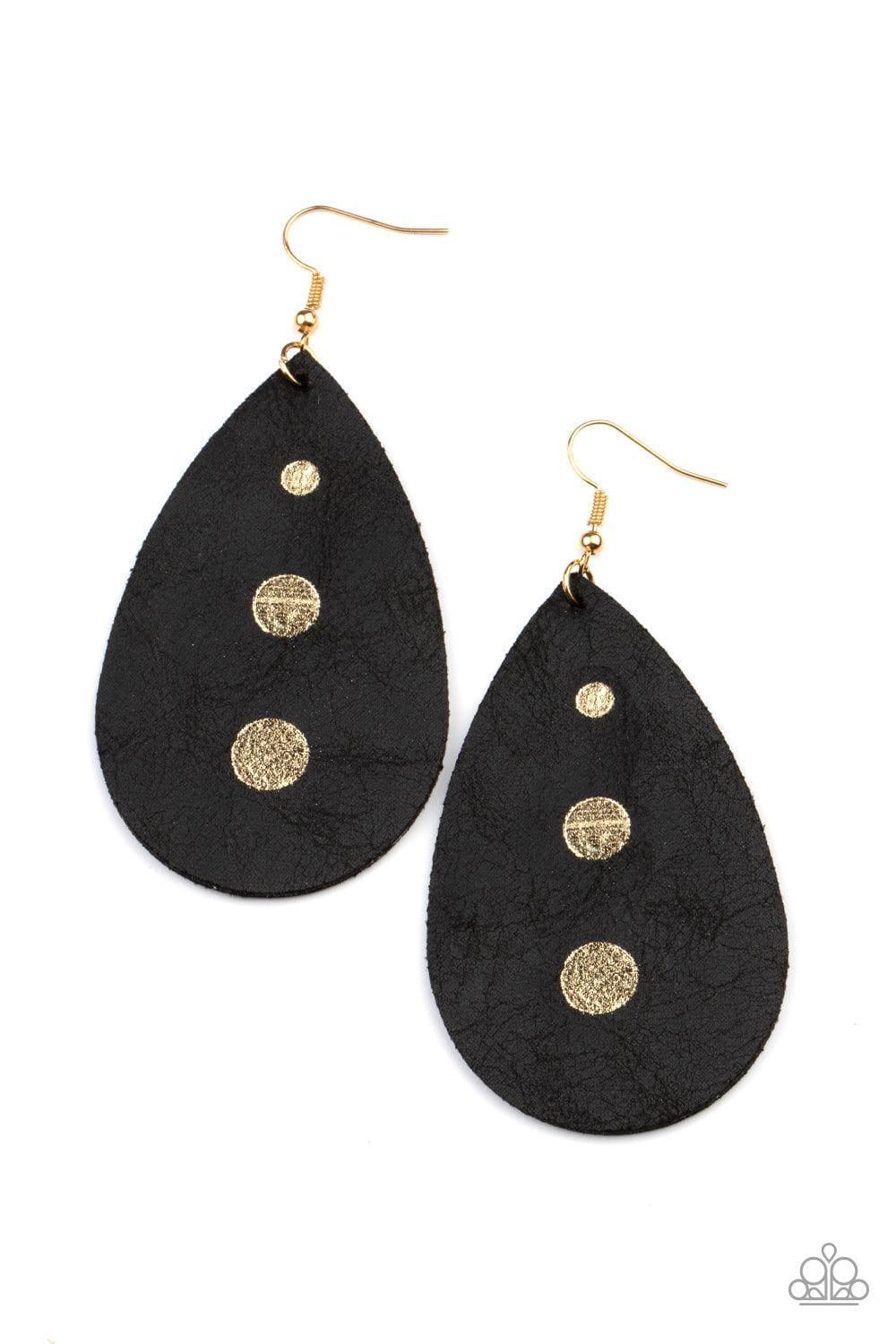 Paparazzi Accessories - Rustic Torrent - Black Earrings - Bling by JessieK