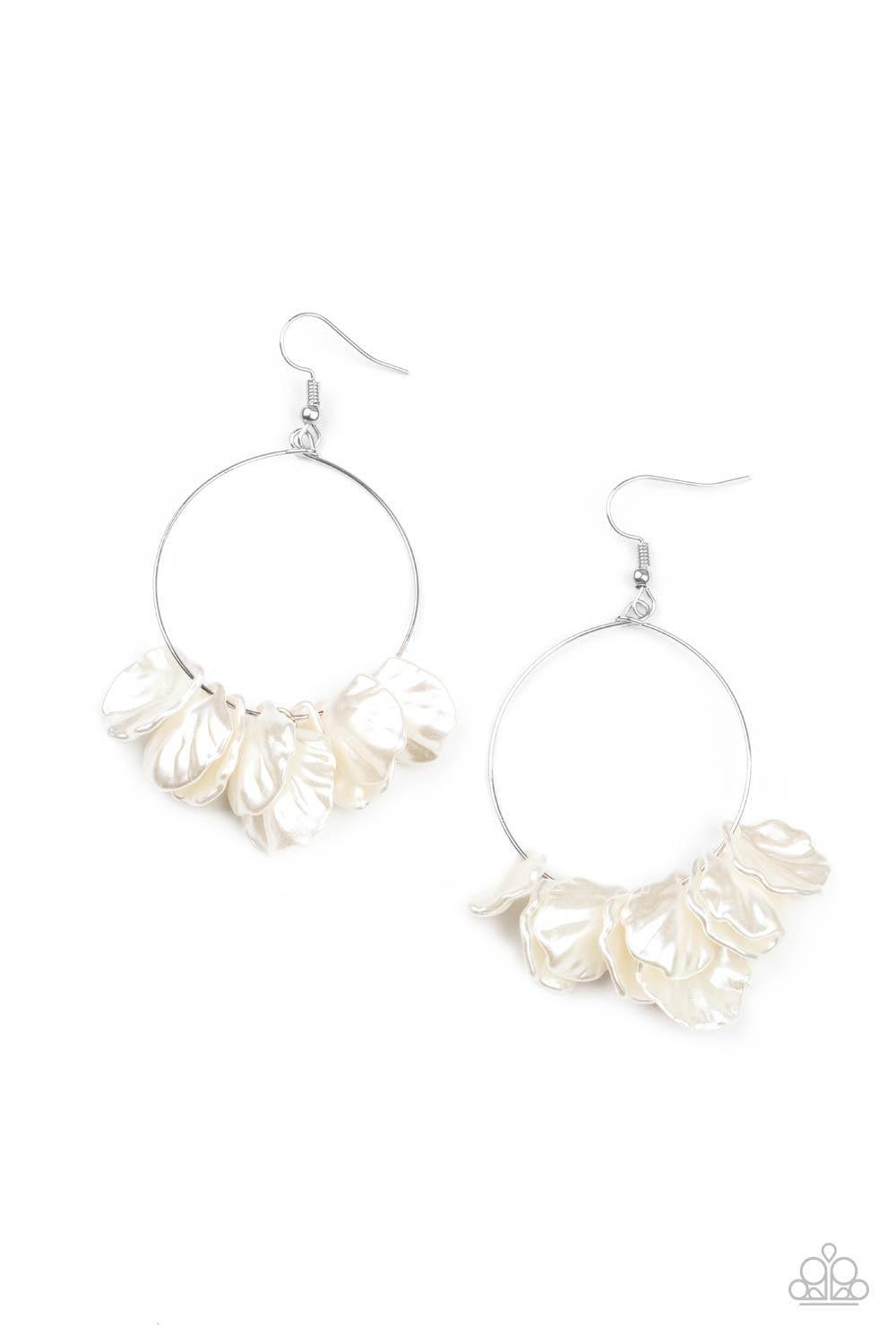 Paparazzi Accessories - Sailboats And Seashells - White Earrings - Bling by JessieK
